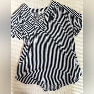Navy and White striped blouse